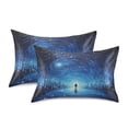 thumbnail image 2 of Dailycode Satin Pillow Case Queen Silk Pillow Cover for Hair and Skin Envelope Closure Person Stands on Endless Road 20"x30", 2 of 9
