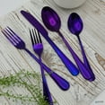 thumbnail image 2 of Elyon Tableware® 20-Piece Reflective Holographic Purple Flatware Set, Stainless Steel, Service For 4, 2 of 3