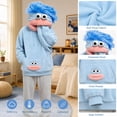 thumbnail image 2 of Big Mouth Pullover Hoodies Unisex Flannel Hooded Sweatshirt, Funny 3D Character Face Oversized Hoodie with Front Pocket for Casual Daily Party Streetwear, 2 of 8
