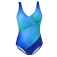 thumbnail image 2 of Plus Size Women Gradient/solid One-piece Swimsuit Summer Beach Monokini Bodysuit Swimwear, 2 of 4