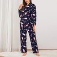 thumbnail image 2 of Fotbe Love Wine Conjunto de Pijama de Manga Larga para Mujer con Estampado, Ropa de Dormir de 2 Piezas, Conjunto de Casa Suave y Cómodo con Bolsillos-X-Large, 2 of 7