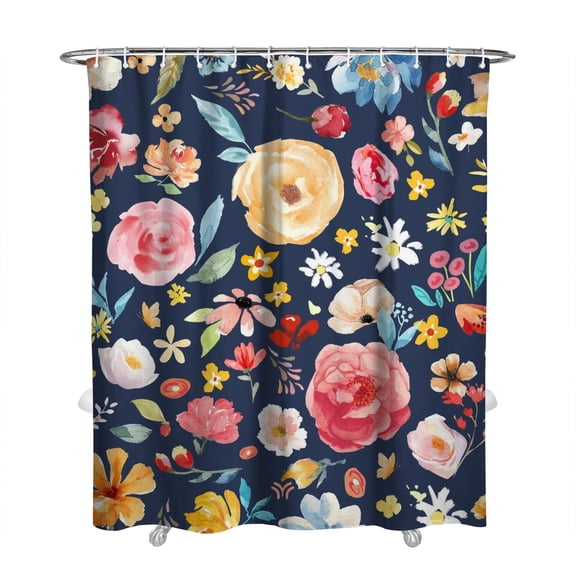 Waterproof Pioneer Shower Curtain 72x84 Inch Polyester Unique Cute Floral Shower Curtain for Bathroom Hotel Home Decor with 12 Plastic Hooks