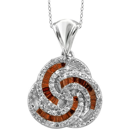 JewelersClub 1/4 Carat T.W. Red and White Diamond Sterling Silver Pendant