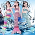 thumbnail image 1 of Cola de sirena para niños para niñas Traje de baño de sirena para nadar Niños Cumpleaños Fiesta en la piscina Regalo V_hh, 1 of 1