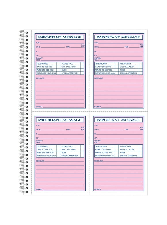 Telephone Message Books in Forms & Recordkeeping - Walmart.com