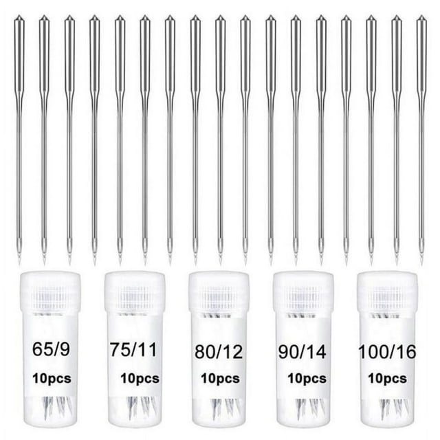 Sewing Machine 50 Count Regular Point for Singer Sizes 65/9 75/11 80/12 90/14 100/16
