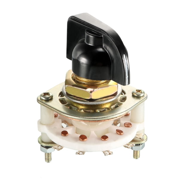 Selector rotativo de banda 2P4T de 2 polos y 4 lanzamientos con perilla
