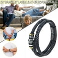thumbnail image 4 of EOEMY New To My Son Love You Forever Leather Braided Bracelet Wristband + Gift Card-Black-7.4 In/19 Cm, 4 of 9