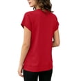 thumbnail image 6 of ibuvkizy Womens Hoodless Sweatshirts Cuffed Cap Sleeve Crew Neck Front Kangaroo Pocket Loose Fit Pullover Casual Athletic Workout Layering Tops Solid Colors for Yoga Running,2XL, 6 of 7