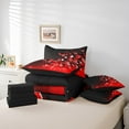 thumbnail image 4 of Erosebridal Red Hexagon Bedding Sets Twin Size,Geometric Honeycomb Comforter Sets with Sheets,Gradient Ombre Bed in a Bag Twin size,Breathable Geometry Room Decorative,Reversible,7-Piece, 4 of 6