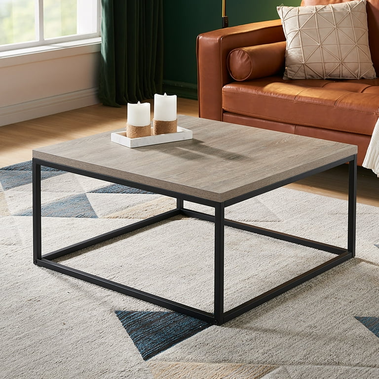 Villachico Grey Oak Square Coffee Table Scandinavian Style Wood Storage