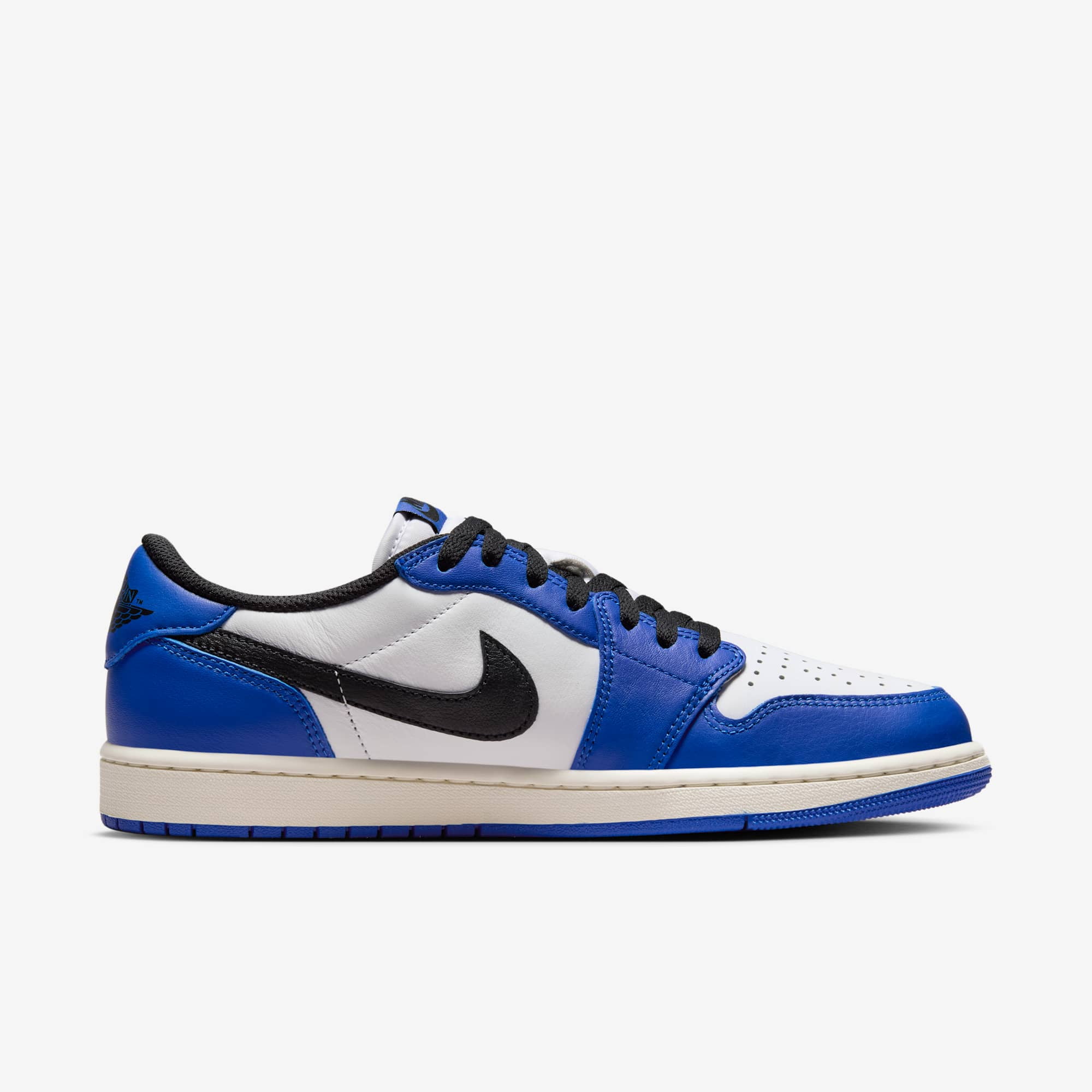 %Size 11.5 Nike Air Jordan 1 Low Alternate Royal Toe Men AJ7 Jordan 1 Low Black Royal Toe Men main image 3