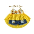 thumbnail image 3 of PENGXIANG Toddler Girls Sunflower Clothes Set Sleeveless Sling Tops+Ripped Denim Shorts, 3 of 6