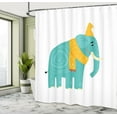thumbnail image 4 of Ambesonne Animal Shower Curtain, Animal with Hat and Scarf, 69"Wx84"L, Seafoam Orange, 4 of 4