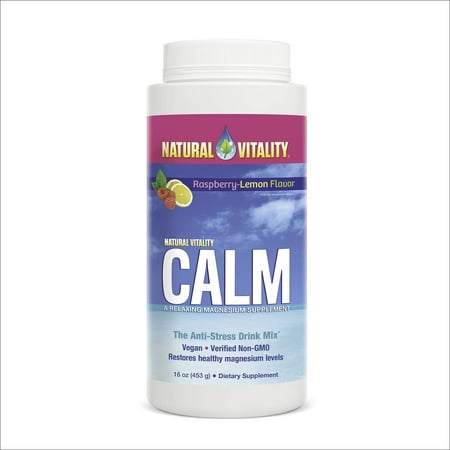 Natural Vitality Calm #1 Selling Magnesium Citrate Supplement, Anti-Stress Magnesium Supplement Drink Mix Powder- Raspberry Lemon, Vegan, Gluten Free and Non-GMO (Package May Vary), 16 oz 113 (Best Way To Drink Magnesium Citrate)