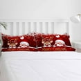 thumbnail image 5 of Red Christmas King Size Comforter Set, Cute Santa Claus Deer Winter Snowflake Soft Bedding for All Seasons, 4 Pcs Bed Set with 1Comforter (90"x106") ,1 Sheet(94"x116"), 2 Pillowcases (19"x35"), 5 of 7