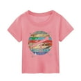 thumbnail image 2 of B91xZ T-Shirt Athlétique pour Garçons 2024 Uni à Col Rond à Manches Courtes, Rose 7-8 Ans, 2 of 3
