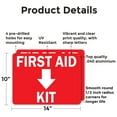 thumbnail image 2 of (2 Pack) First Aid Kit with Down OSHA ANSI Sign 14 Inch X 10 Inch Indoor / Outdoor Rust-Free Aluminum Metal Signs for Workplace, Workshop, and Construction Site, Made in the USA, 2 of 8
