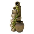 thumbnail image 3 of Four Jugs 33" High Large Rustic Indoor Outdoor Decor Faux Stone Floor Fountain Cascading Outside Garden Patio, 3 of 8
