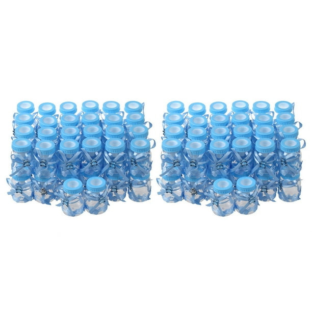 100Pcs BiberÓN Dulces Suministros para Fiestas Botella de AlimentaciÓN para BebÉS Favores de Boda Y Caja (Azul )
