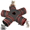 Homevibes Cat Tunnel Collapsible Pet Play Tunnel Tube Toy with a Bell Toy & a Soft Ball Toy for Cat, Puppy, Kitty, Kitten, Rabbit