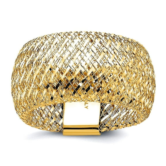 11.25mm 14k Solid Yellow Gold Stretch Ring Ring for Women - 1.2 Grams