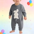 thumbnail image 2 of Ruyang Easter Baby Boy Girl Outfit Embroidery Bunny Rompers Bunny Tail Cotton Jumpsuit Unisex New Born My First Easter Clothes, 2 of 3
