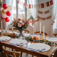 thumbnail image 5 of Anchor Gray Round 15 Inch Placemats Set of 6, Modern Navy Blue White Striped Nautical HeatResistant Non Slip Place Mats for Dining Table, Wipeable Braided Kitchen Table Mats for Housewarming, 5 of 9