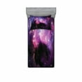 thumbnail image 2 of Space Bedding Set with Sheet & Covers, Futuristic Nebula Dust Cloud on Milky Way Cosmos Dark Matter Energy Interstellar, Printed Bedroom Decor 2 Shams, 4 Sizes, Purple Blue, by Ambesonne, 2 of 3