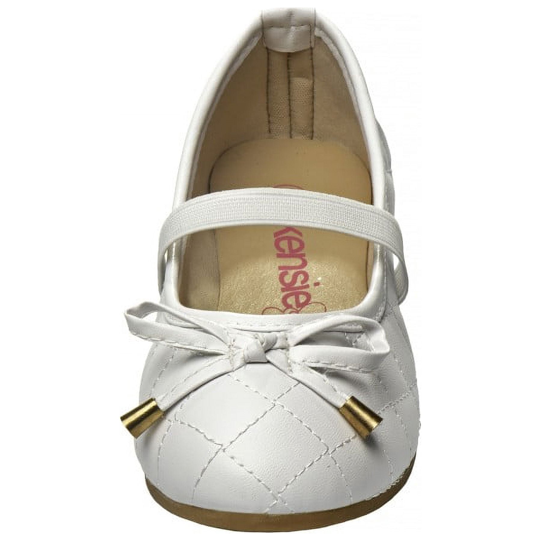 Kensie Girl Toddler Slip-on Ballerinas Dress Shoes - White, 5