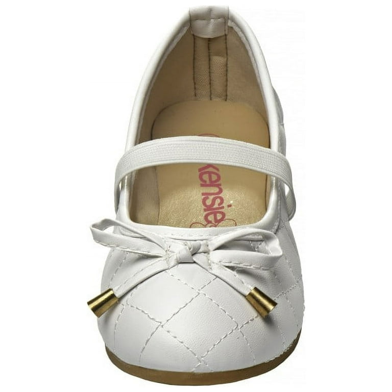 Kensie Girl Toddler Slip-on Ballerinas Dress Shoes White,