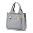thumbnail image 2 of Canvas Tote Bag for Women Foldable Tote Bag with Zipper Travel Large Shoulder Bag Handbag for Work Large Capacity Portable Messenger Bag Gray, 2 of 7