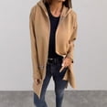 thumbnail image 4 of Women Jacket Windbreaker Style Hooded Drawstring Waist Zippered Pockets Solid Color Zip-up Thermal Long-Sleeved Biking Hiking Workout Spring Fall Winter Coat, 4 of 8