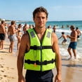 thumbnail image 4 of Cadancy Adult Life Jacket Boating Safety Vest Adjustable Straps Reflective Strips High Buoyancy PFD Water Sports Swimming Fishing Kayak Emergency Gear Universal Fit, 4 of 7