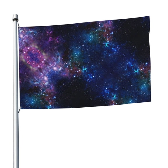 Space Galaxy Flag 5x8 Ft Print Vivid Color Light-Weighted Flags With Grommets