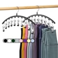 thumbnail image 1 of Organizador de mallas para armario, perchas de metal para pantalones de yoga, paquete de 2 con 10 clips para 20 mallas, organizador de armario colgante que ahorra espacio con organizadores de armario, 1 of 5