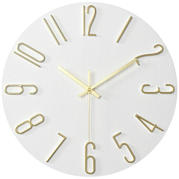 REGALWOVEN Wall Clock Silent Non-Ticking Analog Clocks Battery Operated Classic Decorative White-2 12 Inch