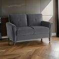 thumbnail image 6 of Sarah 57 Inch Loveseat- Gray Velvet- Stitch Tufting- Reversible Cushions, 6 of 6