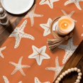 thumbnail image 3 of Orange Starfish Coastal Table Runner 70 Inches, Nautical Summer Ocean Abstract Art Bed Runner Dresser Scarves Tabletop for Indoor Outdoor Parties/Ceremony/Banquet, 13" x 70", 3 of 9
