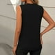 thumbnail image 3 of Top sin mangas de cuello redondo liso de verano para mujer - Corte holgado, mezcla de poliéster - Camiseta sin mangas informal para el día a día, 3 of 5