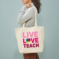 thumbnail image 3 of CafePress - Live Love Teach Autism Tote Bag - Unisex Canvas Tote Bag, Beige, 1-Piece, 3 of 7