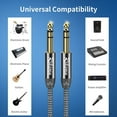 thumbnail image 6 of 1/4 Inch TRS Instrument Cable,Straight 6.35mm Male Jack Stereo Audio Interconnect Cord,6.35 mm Balanced Line for Guitar,Bass,Keyboard,Mixer,Amplifier,Amp,Speaker-4FT, 6 of 6