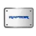 thumbnail image 2 of Ford F-150 Raptor 2017 up in Blue UV Graphic Brushed Silver Billet Aluminum 2 inch Tow Hitch Cover, 2 of 5