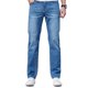 thumbnail image 3 of Pantalones de pierna recta para hombre, cintura media, transpirables, elásticos, pantalones largos informales de verano para uso diario, azul claro 30, 3 of 15