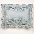 thumbnail image 1 of Funda de almohada festoneada azul parisina con volutas y tejido jacquard de estilo regencia romántico Funda de almohada festoneada estándar, 1 of 1