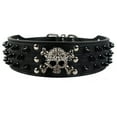 thumbnail image 1 of 2" Wide Spiked Studded Leather Dog Collar Bullet Rivets With Cool Skull Pet Accessories For Meduim Large Dogs Pitbull Boxer S-XL ShopWise Round, 1 of 10