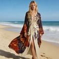 thumbnail image 2 of Puliio Kimono Robes For Women's Floral Print Long Sleeve Casual Elegant Bathrobe Soft Cozy Slim Fit Housecoat Loungewear,Size M, 2 of 5