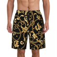 thumbnail image 1 of Bathing Suit Gold Chains Board Shorts Summer Beads Print Y2K Retro Beach Shorts Men's Design Quick Drying Swim Trunks, 1 of 5