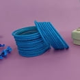 thumbnail image 2 of Efulgenz Blue Wedding Bangles Set Plain Textured Glass Bangles Bollywood Bracelets Bridal Bangle Indian Bangle Set Fashion Jewelry Accessories for Women (24 Pcs) Size 2.6, 2 of 7