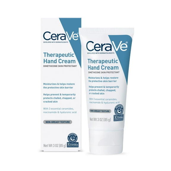 CeraVe Therapeutic Hand Cream, Non-greasy Frangrance Free Moisturizer for Dry Skin, 3 oz